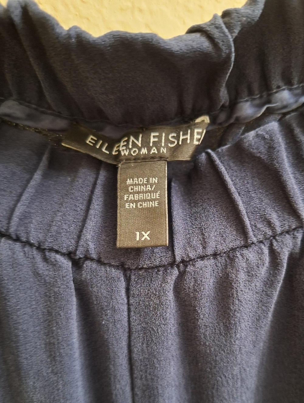 Eileen Fisher Georgette high rise 100% silk tapered leg ankle length, Size 1X - Picture 4 of 5